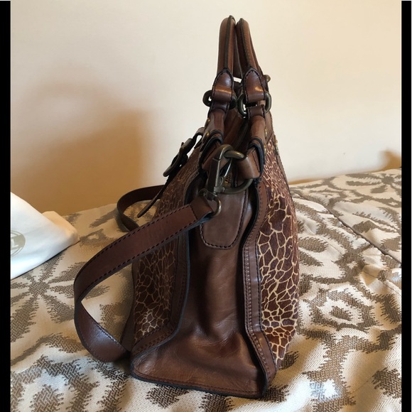 FOSSIL VINTAGE REVIVAL SATCHEL GIRAFFE PRINT π - Picture 8 of 16